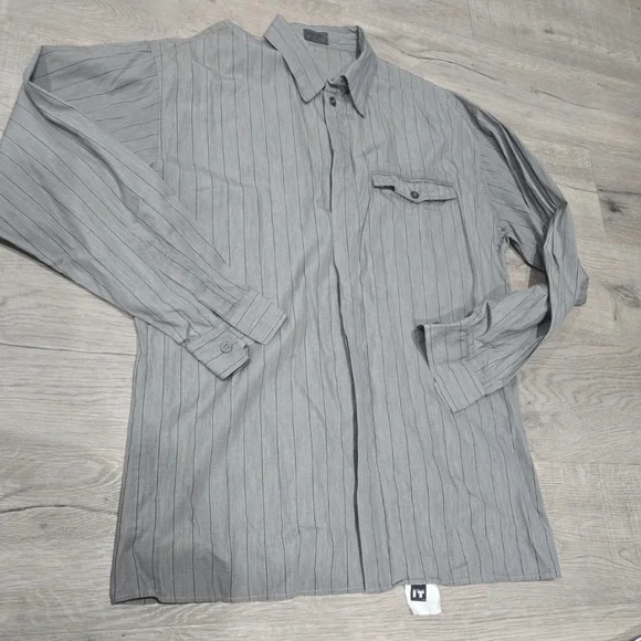 Versus Versace Gray Striped Shirt